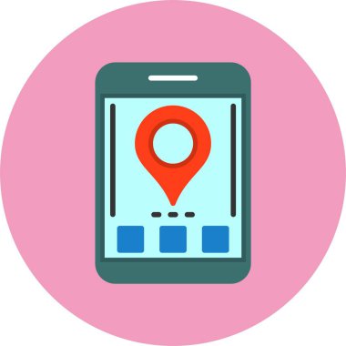 harita işaretçisi düz ikon vektör çizimi 