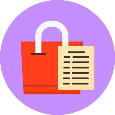 Alışveriş poşeti simgesi, vektör illüstrasyonu  