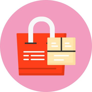 Vektör düz alışveriş çantası simgesi Ürün Ayrıntıları