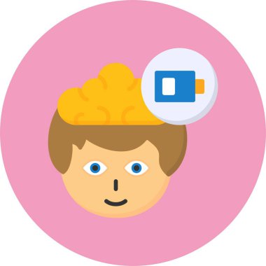 İnsan kafası simgesi, vektör illüstrasyonu basit tasarım