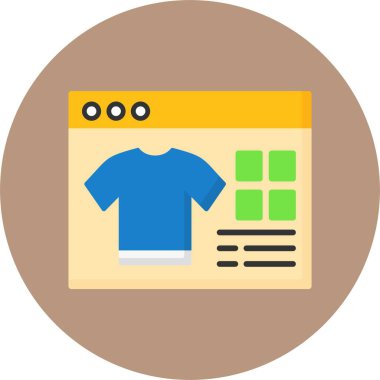 Hediye kartı ve çevrimiçi dükkan ikonu vektörü düz