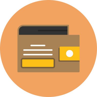 m-cüzdan düz simgesi, vektör, illüstrasyon 