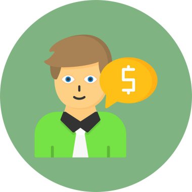 Finansal danışman. Web simgesi basit illüstrasyon