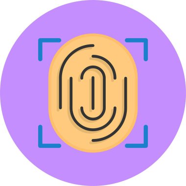 Biyometrik kimlik doğrulama simgesi. Beyaz arkaplanda parmak izi tanıma vektörü simgesi izole edildi