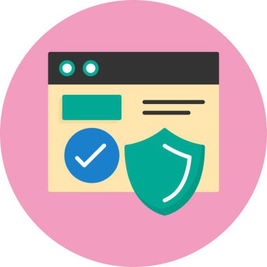 Tarayıcı güvenlik parola simgesi ana hat biçiminde 