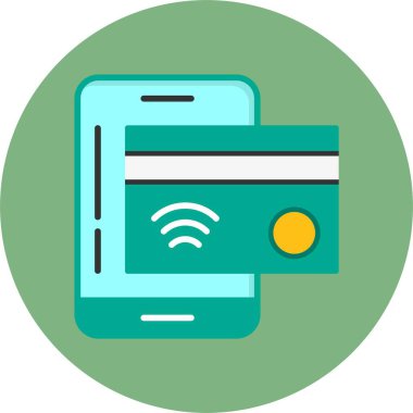 NFC ödeme simgesi beyaz arkaplanda izole edildi 