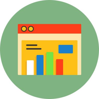 grafik düz vektör simgesi, istatistik