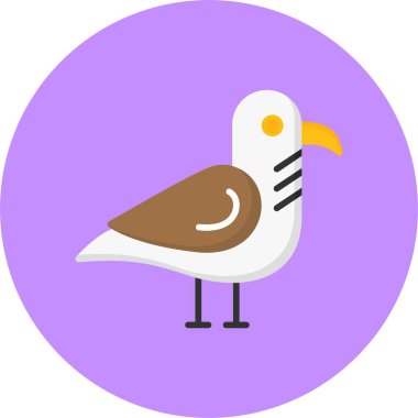 Martı kuşu. Web simgesi basit illüstrasyon