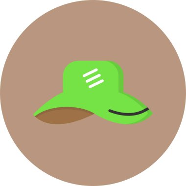 Plaj şapkası simgesi, vektör çizimi