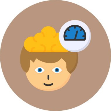 hız, insan beyni simgesi, vektör çizimi basit tasarım