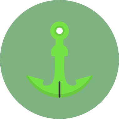 Beyaz arkaplanda izole edilmiş deniz çapa simgesi. Düz dizayn. Vektör illüstrasyonu