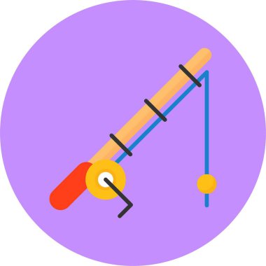 Balıkçı çubuğu ağ simgesi, basit vektör illüstrasyonu 