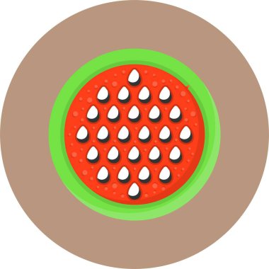 Karpuz meyve ikonu, vektör illüstrasyonu