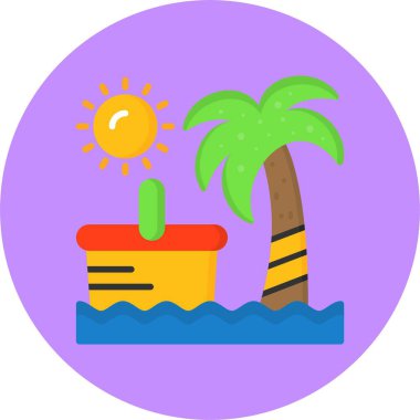 Plaj piknik web simgesi, basit vektör illüstrasyonu 