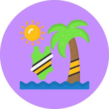 Plaj moda gösterisi web simgesi, basit vektör illüstrasyonu 