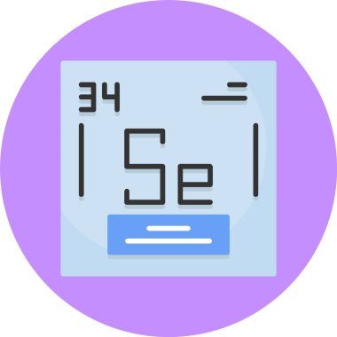 Selenyum vektör çizimi, kimyasal element simgesi