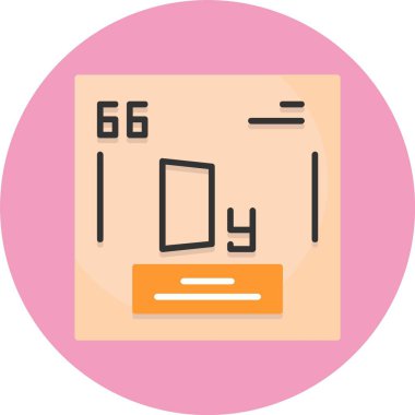 Dissprosyum vektör çizimi, kimyasal element simgesi