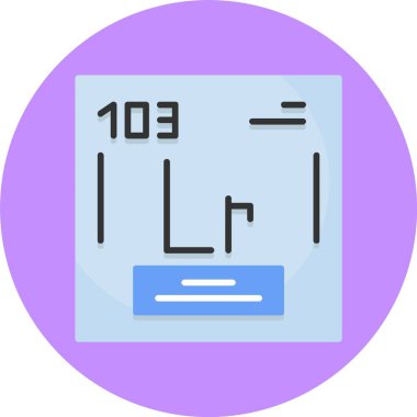 Lawrencium vektör çizimi, kimyasal element simgesi