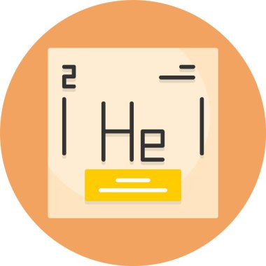 Helyum vektör çizimi, kimyasal element simgesi