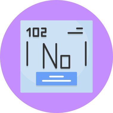 Nobelium vektör illüstrasyonu, kimyasal element simgesi