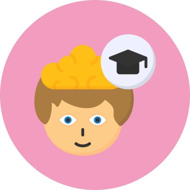 Mortarboard web simgesi, basit vektör illüstrasyonu 