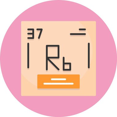 Rubidyum vektör çizimi, kimyasal element simgesi