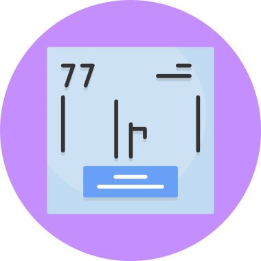 İridyum vektör çizimi, kimyasal element simgesi