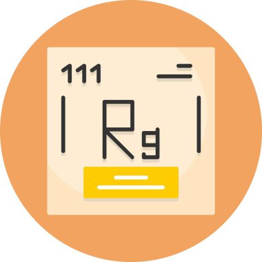 Roentgenium vektör çizimi, kimyasal element simgesi