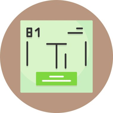 Talyum vektör illüstrasyonu, kimyasal element simgesi
