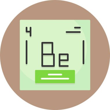 Berilyum kimyasal element simgesi, web illüstrasyonu