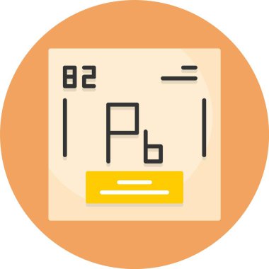 Kurşun vektör illüstrasyonu, kimyasal element simgesi