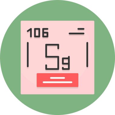 Seaborgium vektör çizimi, kimyasal element simgesi