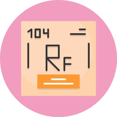 Rutherfordium vektör illüstrasyonu, kimyasal element simgesi