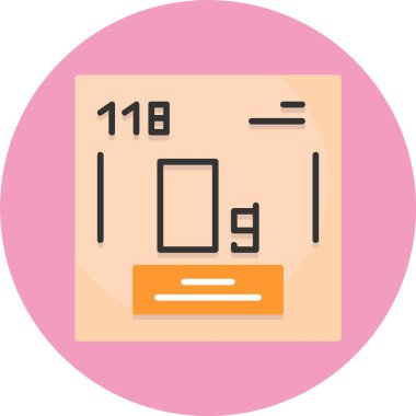 Oganesson vektör illüstrasyonu, kimyasal element simgesi