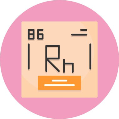 Radon vektör illüstrasyonu, kimyasal element simgesi