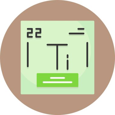 Titanyum kimyasal element simgesi, web illüstrasyonu