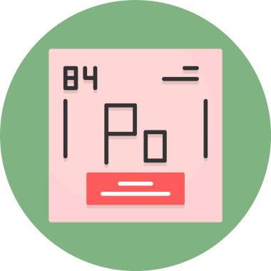 Polonyum kimyasal element simgesi, web illüstrasyonu