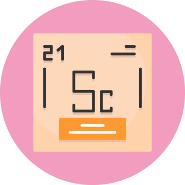 Scandium vektör illüstrasyonu, kimyasal element simgesi