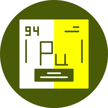 Plutonium, Pu, periodic table element with name, symbol, atomic number and weight. Synthetic radioactive element with potential uses in scientific research and nuclear power.