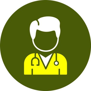 Kadın doktor web simgesi, basit vektör çizimi