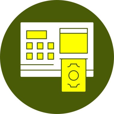 Beyaz Arkaplanda Basit Banka ATM Simgesi 