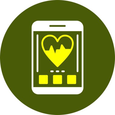 Basit kalp ikonu vektör illüstrasyonu