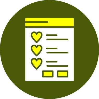 dilek listesi web simgesi, vektör çizim