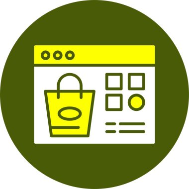 çevrimiçi alışveriş simgesi, vektör illüstrasyonu basit tasarım