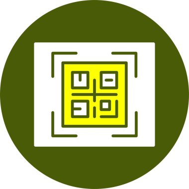 QR Kod Simgesi. Grafik ve Web Tasarım Logo Vektörü İllüstrasyonu için Qr Kod Sembol Şablonu Taranıyor