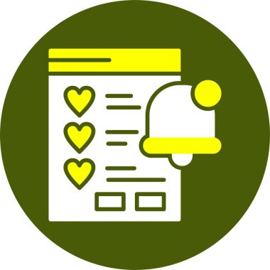 İstek Listesi Bildirim simgesi, vektör illüstrasyonu