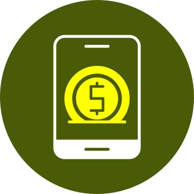 Çevrimiçi Kaydedilen mobil simge, vektör illüstrasyonu