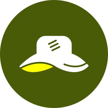 Plaj şapkası simgesi, vektör çizimi