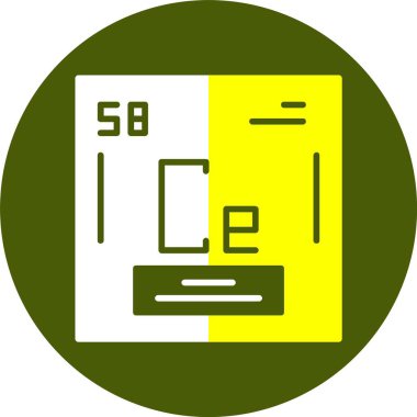 Periyodik tablonun kimyasal elementinin web basit illüstrasyonu