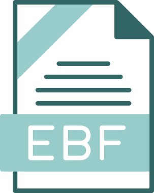 EBF dosya biçimi simgesi, vektör illüstrasyonu basit tasarım